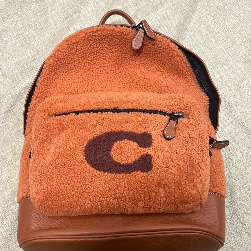 Coach Orange Sherpa Backpack